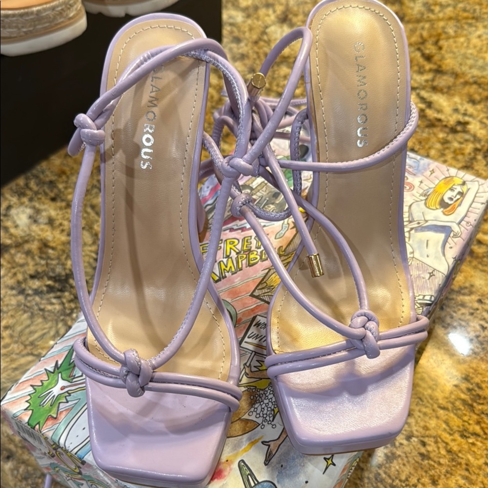 Glamorous Women's Purple Strappy Sandals. New never worn.